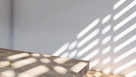 Empty interior room shadow wall space background mock up architecture sunligh 库存插图