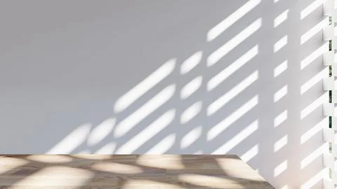 Empty interior room shadow wall space background mock up architecture sunligh Stock-Illustration