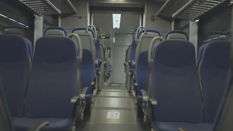 Empty Interior of a Train Stock Footage 250496279