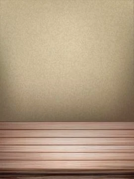 Empty interior wall with wooden table Stockillustratie