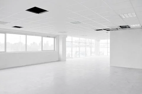 Empty interior white office Stock Photos