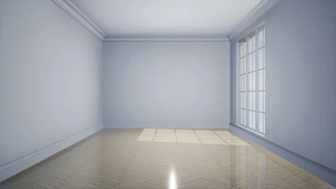 Empty interior with window. 3d illustration Stock Footage 121799693