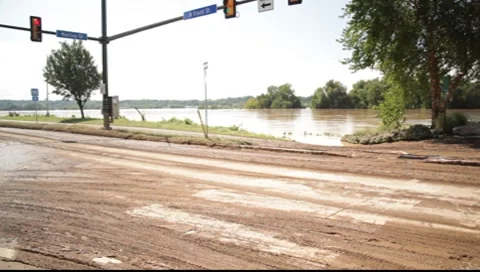 Empty Intersection After a Flood 스톡 동영상 8649255