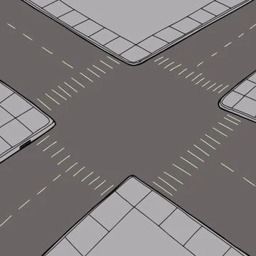 Empty intersection background 스톡 일러스트