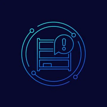 Empty inventory, shelves line vector icon Stock Illustration