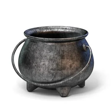 Empty iron cauldron 3D Ilustração Stock