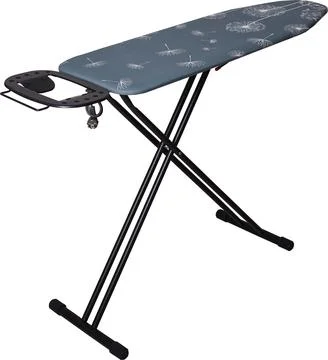 Empty ironing board isolated on white background. Ironing table side view. Foto stock