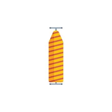 Empty ironing board standing vertically with stripes on its surface Illustrazione stock