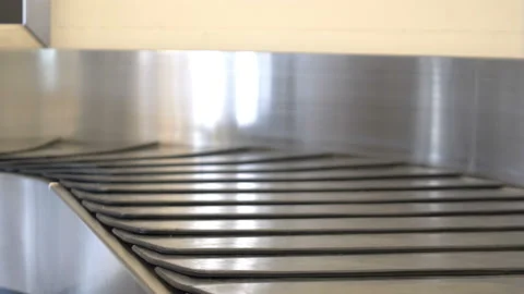 Empty irport luggage carousel in 4K Slow motion Stock-Footage 88767693