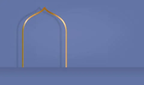 Empty islam style studio room with shadow background Stock Illustration