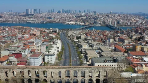 Empty Istanbul Drone - Sarachane - Halic - 2 Stock Footage 128778025