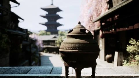 The empty japan tample buildings Ilustración de archivo