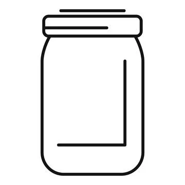 Empty jar with lid line art icon Stock Illustration