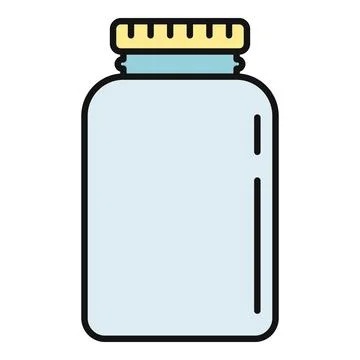 Empty jar with a yellow screw cap Illustrazione stock