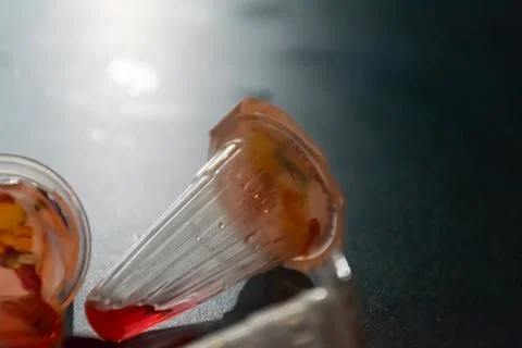 Empty Jelly Cup After Snack Stock Photos