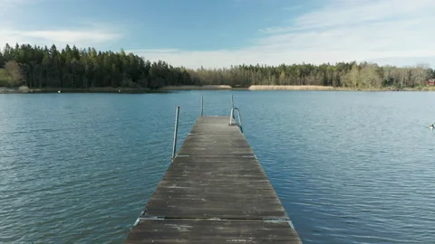 Empty jetty, forward footage view Stock Footage 134981564