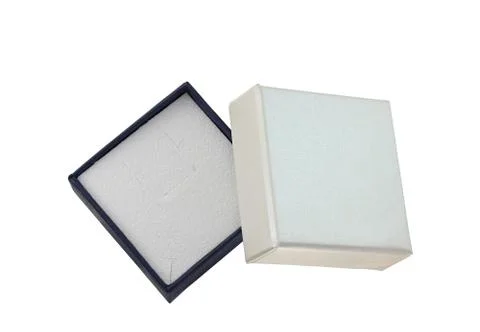 Empty jewelry box on white Stock Photos