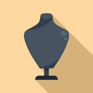 Empty jewelry dummy icon flat vector. Fashion chain Stock Illustration