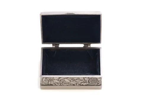 Empty Jewelry Silver Box Stock Photos