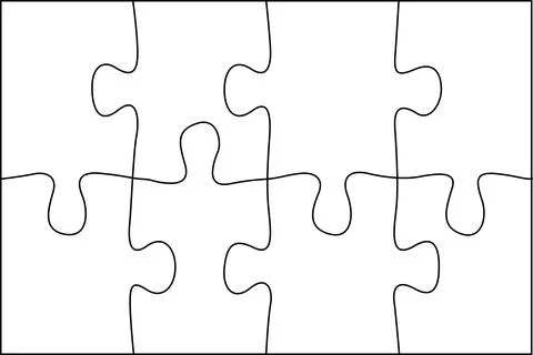 Empty jigsaw puzzle pieces Vector Illustrazione stock