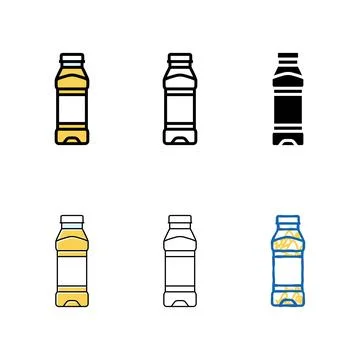 Empty juice plastic bottle color icon designs vector Stock Illustration
