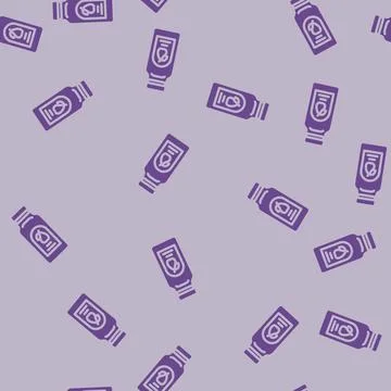 Empty juice plastic bottle glyph vector seamless pattern Stock Illustration
