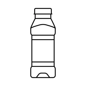 Empty juice plastic bottle line icon vector illustration Stock Illustration