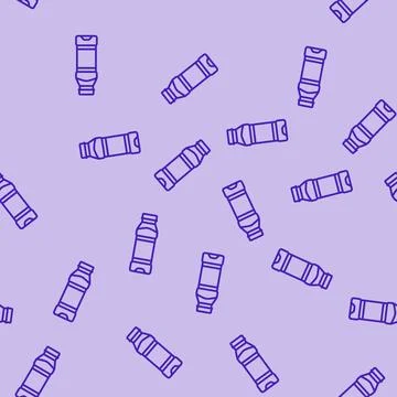 Empty juice plastic bottle line seamless pattern Stock Illustration