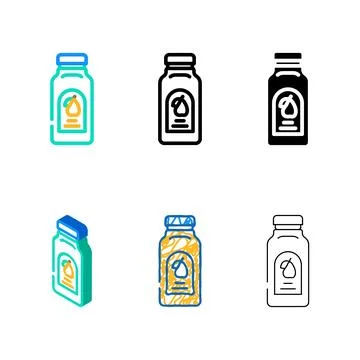 Empty juice types plastic bottle color icon vector Stock Illustration