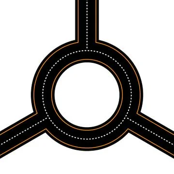 Empty junction, roundabout, asphalt road vector Ilustración de archivo