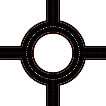 Empty junction, roundabout, asphalt road vector Ilustración de archivo
