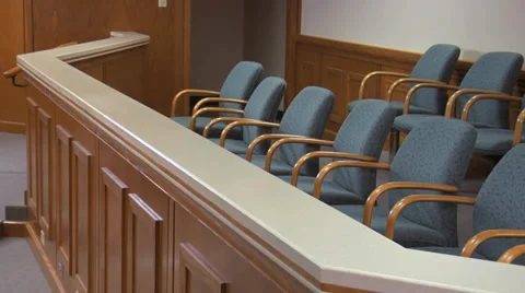 Empty Jury Box Stock Footage