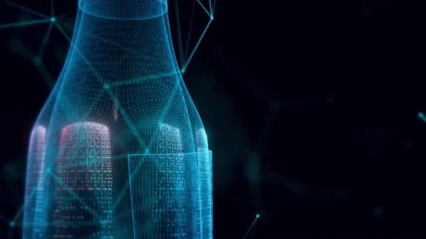 Empty Ketchup Bottle hologram Close up 4k Stock Footage 148487577