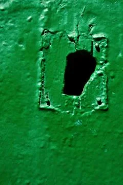 Empty keyhole with a hole Stock Photos
