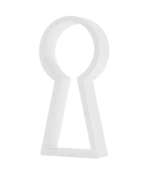 Empty keyhole on white background. 3d rendering Stock Illustration
