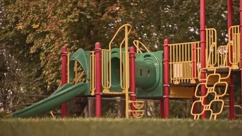 Empty kids playground in the summer Stock Footage 219910527