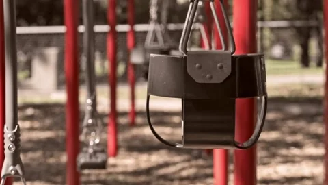 Empty kids playground in the summer Stock Footage 219910608