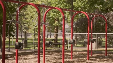Empty kids playground in the summer Stock Footage 219910627