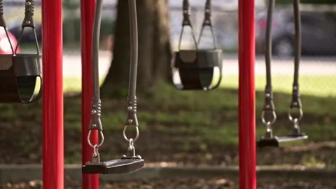 Empty kids playground in the summer Stock Footage 219910659
