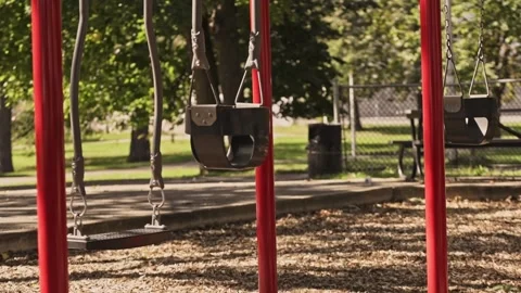 Empty kids playground in the summer Stock Footage 219910732