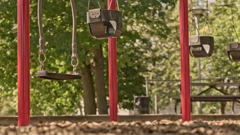 Empty kids playground in the summer Stock Footage 219910746