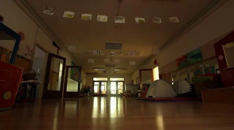 Empty kindergarten corridor Stock Footage 59852663