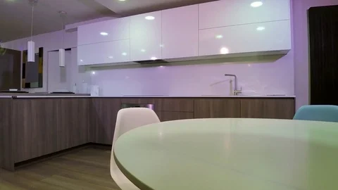 Empty Kitchen Bar Stock Footage 77069769