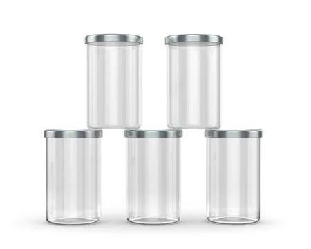Empty kitchen jars isolated on white background Stock Illustration