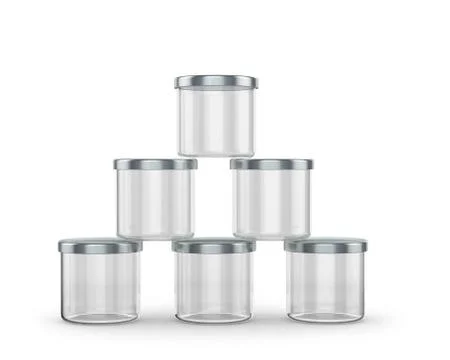 Empty kitchen jars isolated on white background Stock Illustration