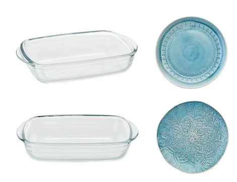 Empty kitchen plates with clipping path Stock Photos