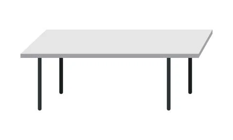 Empty Kitchen Table Isolated on White Background Stock Illustration