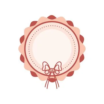 Empty label with bow 스톡 일러스트