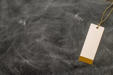 Empty  label on chalkboard with copy space Stock Photos