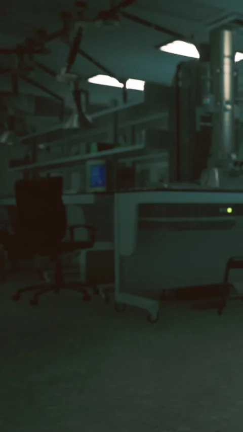 Empty laboratory with chairs and equipment during late hours Stock Footage 336572066
